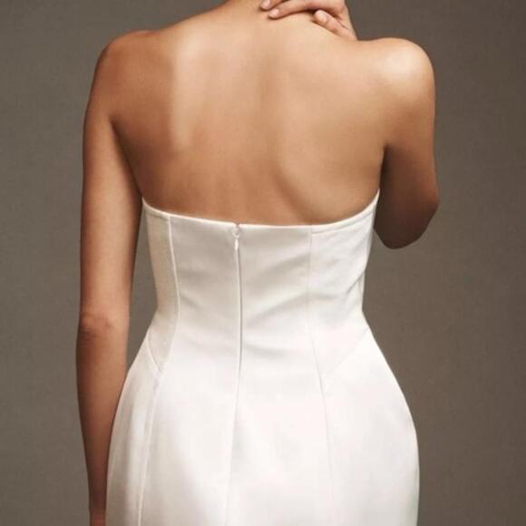 BHLDN Strapless Corset Dress Wedding Rehearsal Minimalist Modern Elegant - Picture 3 of 16